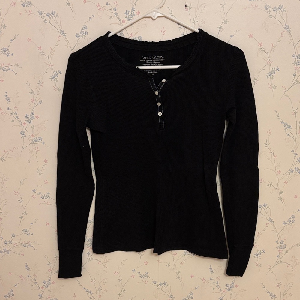 Faded Glory Black Long Sleeve Top